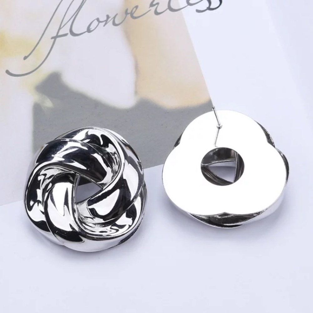 Silver Tone Earrings - Picture 3 of 4